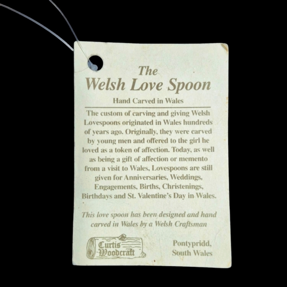 Welsh Love Spoon Hand Carved by Curtis Woodcraft, Pontypridd, South Wales - Picture 4 of 5